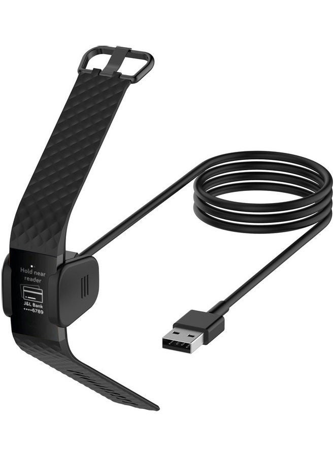 NIBEMINENT 2-Piece Charging Cable Set For Fitbit Charge 3&4 Watch Black - Image 3