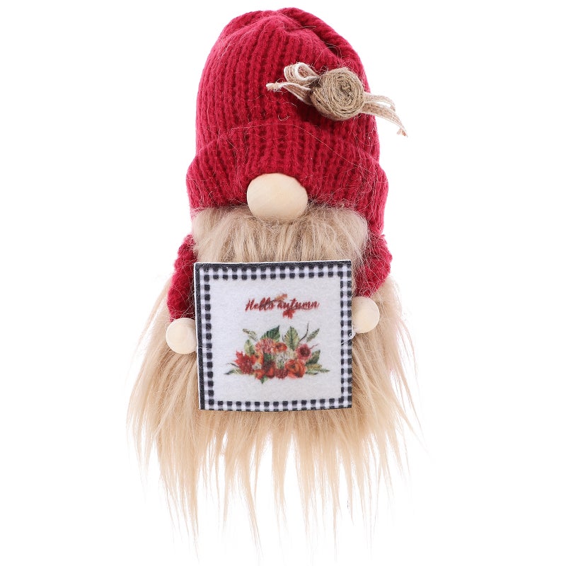 Harvest Party Decoration Gnome Ornament Desktop Adornment Red 18X10CM Table Decor 1Pack - Image 1