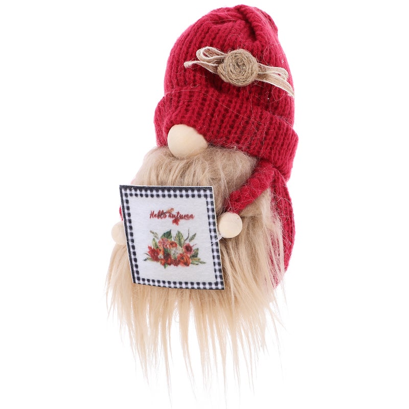 Harvest Party Decoration Gnome Ornament Desktop Adornment Red 18X10CM Table Decor 1Pack - Image 5
