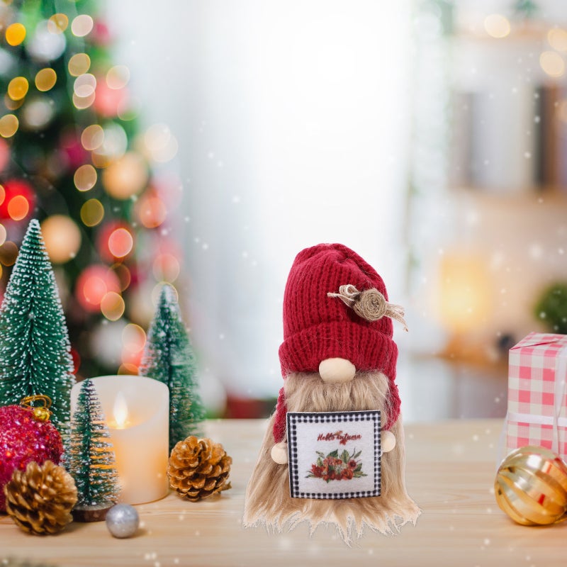 Harvest Party Decoration Gnome Ornament Desktop Adornment Red 18X10CM Table Decor 1Pack - Image 4