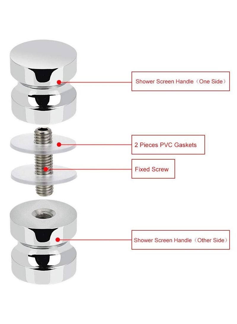 2 Set Shower Screen Handle Bathroom Door Knob with Solid Stainless Steel for Replacement Groove Glass Door(Install Screw 7.5mmx30mm) - Image 4