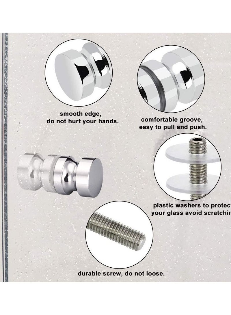 2 Set Shower Screen Handle Bathroom Door Knob with Solid Stainless Steel for Replacement Groove Glass Door(Install Screw 7.5mmx30mm) - Image 3