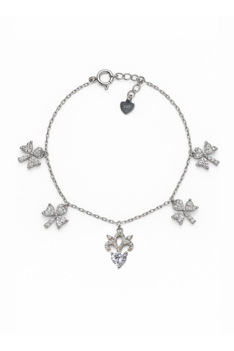 Ready For Chai Elegant Pear Halo Bracelet | Real 925 Sterling Silver Jewelry for women with Simulated Gemstones | Rhodium-Plated Bracelet - Image 3