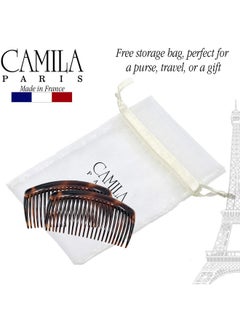 CAMILA Camila Paris AD66/2 French Side Comb Large Curved Tortoiseshell Hair Combs for Women Fine Hair, 4 Inch Strong Hold Hair Comb for Women Bun Chignon Up-Do Styling Girls Hair Accessories, Made in France  - Image 4