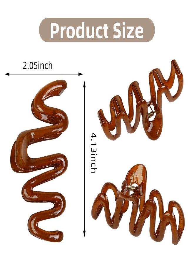 TEBIEKOY Claw Clips for Women Wavy Hair Clips for Thick Hair Non Slip Hair Clip Claw for Women's Hair Cute Hair Accessories 4Pcs - Image 2