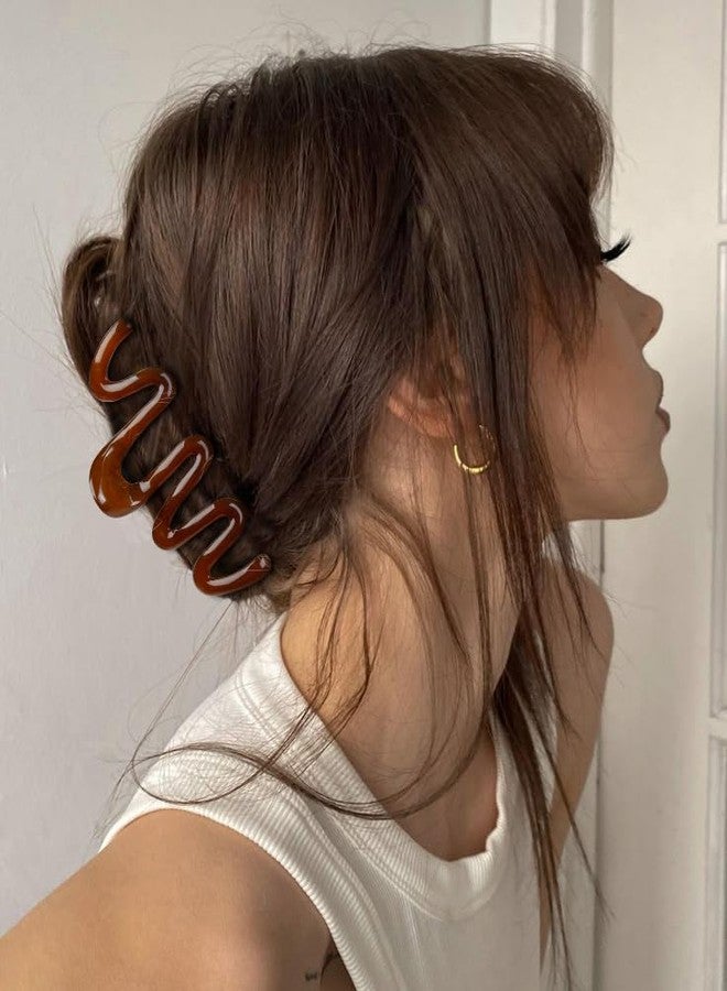 TEBIEKOY Claw Clips for Women Wavy Hair Clips for Thick Hair Non Slip Hair Clip Claw for Women's Hair Cute Hair Accessories 4Pcs - Image 5