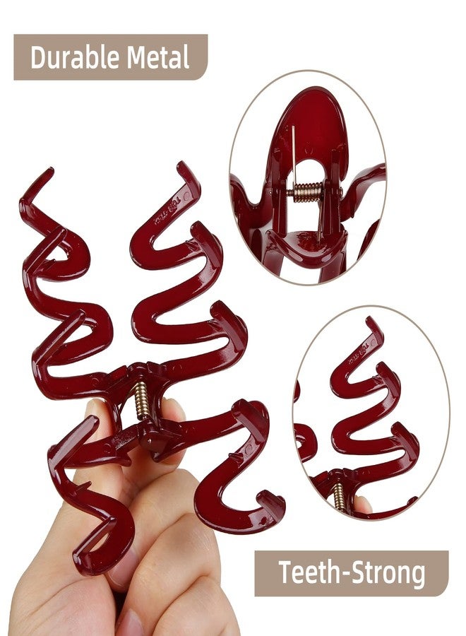 TEBIEKOY Claw Clips for Women Wavy Hair Clips for Thick Hair Non Slip Hair Clip Claw for Women's Hair Cute Hair Accessories 4Pcs - Image 3