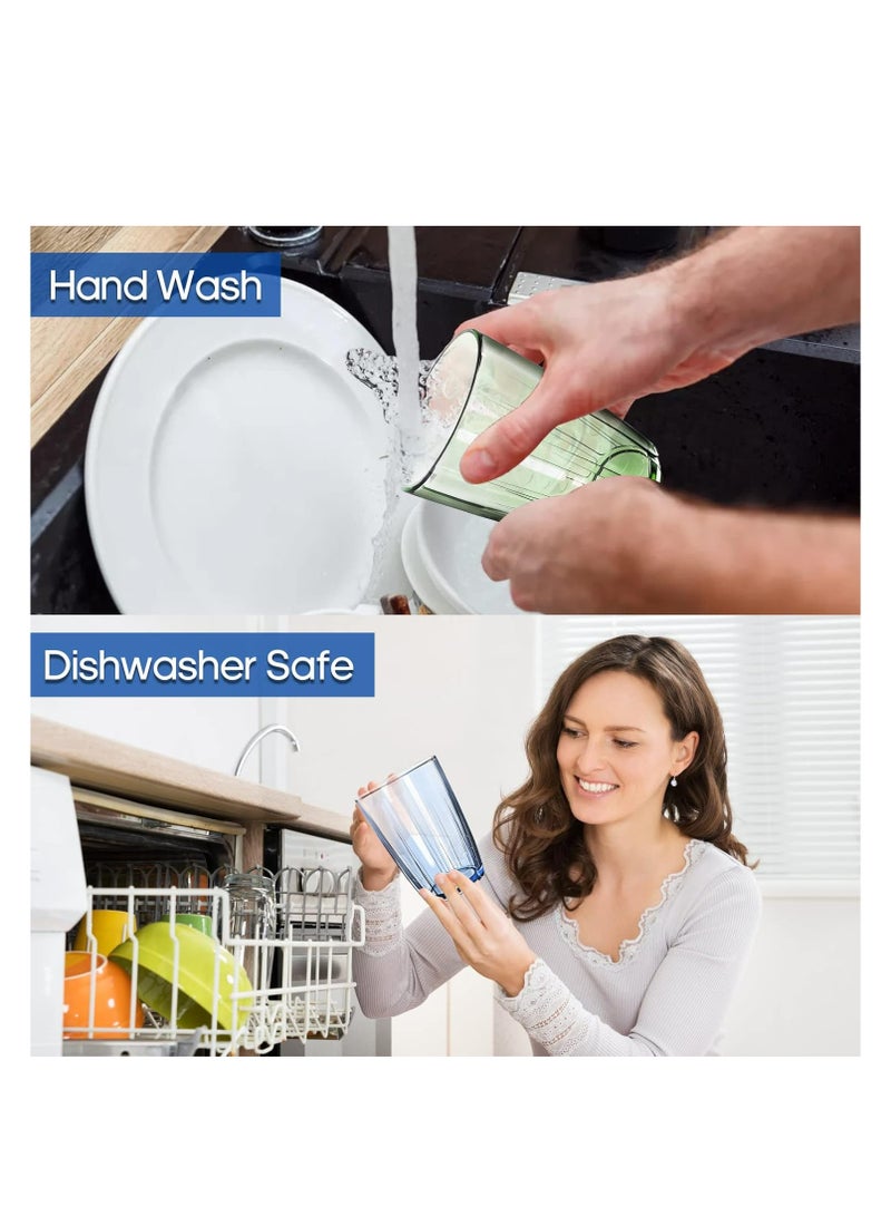 Loquat Set of 6 Unbreakable Acrylic Drinking Cups - 14 oz Reusable Tumblers for Water, Dishwasher Safe - Image 4