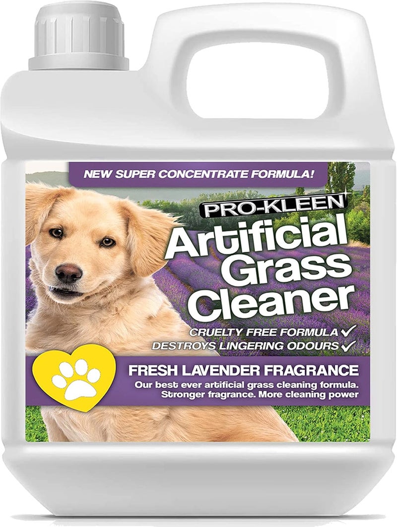 Pro-Kleen منظف العشب الصناعي برو-كلين للكلاب، ومطهر صديق للحيوانات الأليفة وخالٍ من القسوة مزيل للروائح 4 في 1 (تركيز فائق 10:1 يصنع 10 لترات) (1 لتر (لافندر)) - Image 1