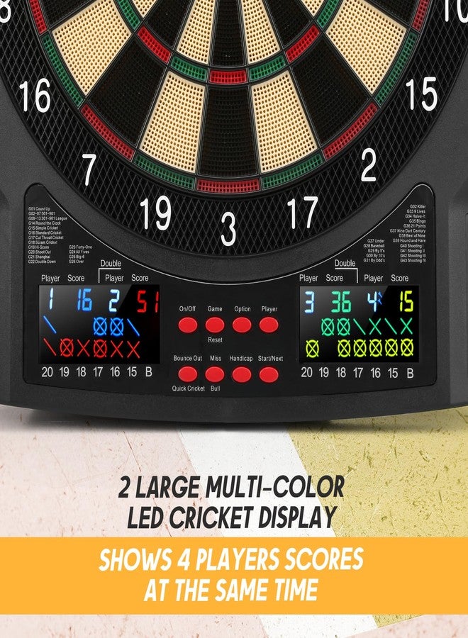 Haoteey Electronic Dart Target, 2 Large Colorful LEDs, 43 Games, 320 Variants, Soft Tip Digital Dart Target Set, 6 Darts, 100 Tips - Image 3