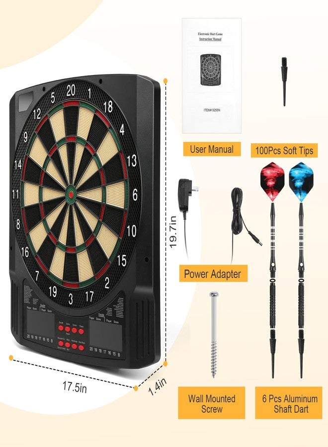 Haoteey Electronic Dart Target, 2 Large Colorful LEDs, 43 Games, 320 Variants, Soft Tip Digital Dart Target Set, 6 Darts, 100 Tips - Image 5