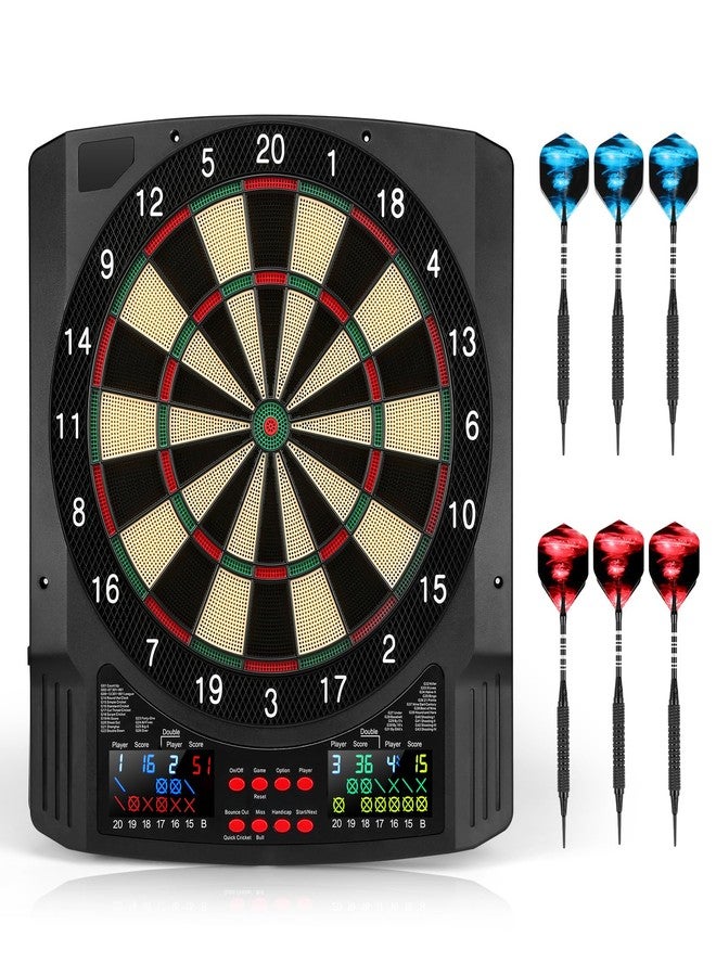 Haoteey Electronic Dart Target, 2 Large Colorful LEDs, 43 Games, 320 Variants, Soft Tip Digital Dart Target Set, 6 Darts, 100 Tips - Image 1