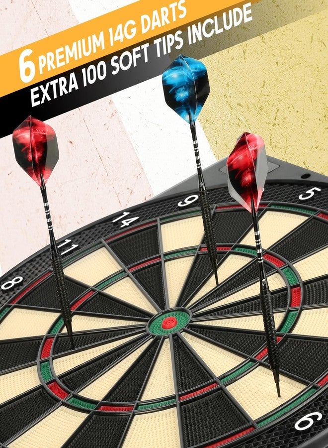 Haoteey Electronic Dart Target, 2 Large Colorful LEDs, 43 Games, 320 Variants, Soft Tip Digital Dart Target Set, 6 Darts, 100 Tips - Image 2