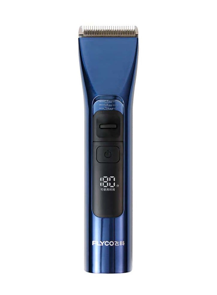 FLYCO Rechargeable FC5915 Electric Hairdresser Intelligent LED Display Full Body Waterproof 180-Minute Battery Life Titanium Ceramic Head - Blue - Image 1