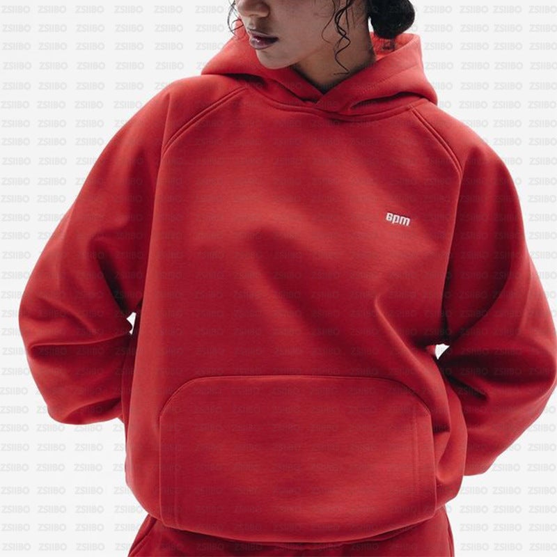 2024 Fashion Brand Letter Printed Loose Sweater Y2K Hip Hop Street Wear Mens and Womens Pullover Casual Top Red coat [6pm]] - Image 1