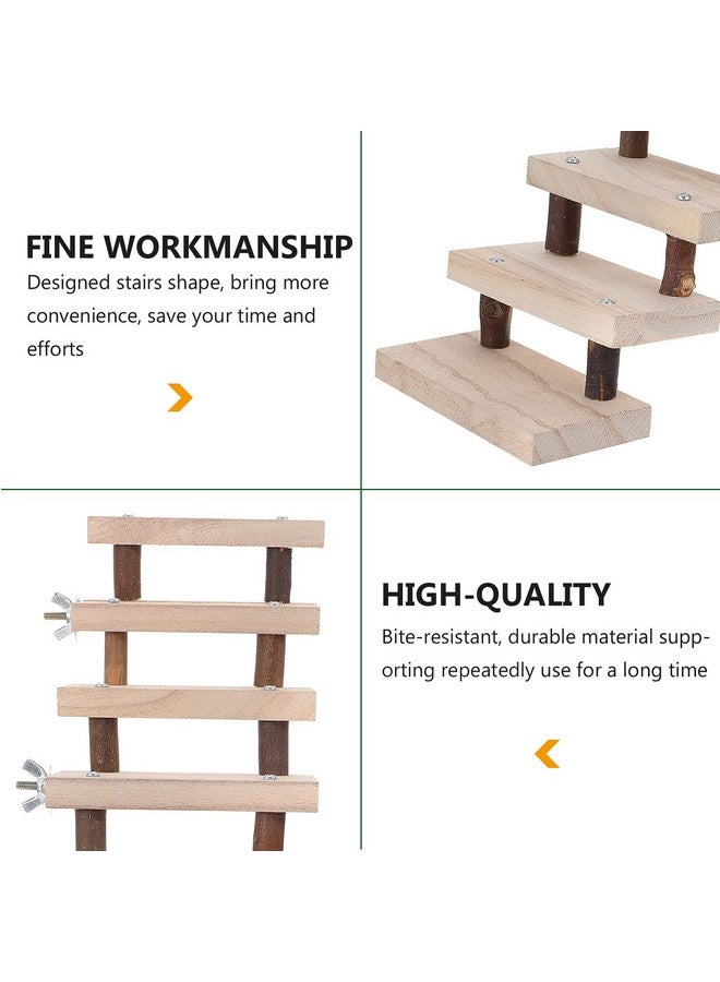 balacoo Chinchilla Climbing Platform Wooden Hamster Ladder Steps Stair Climbing Toys Playground Toy Chewing Toys for Small Animals Sugar Glider Chinchilla Guinea- Pigs Squirrel Jumping Platform - Image 3