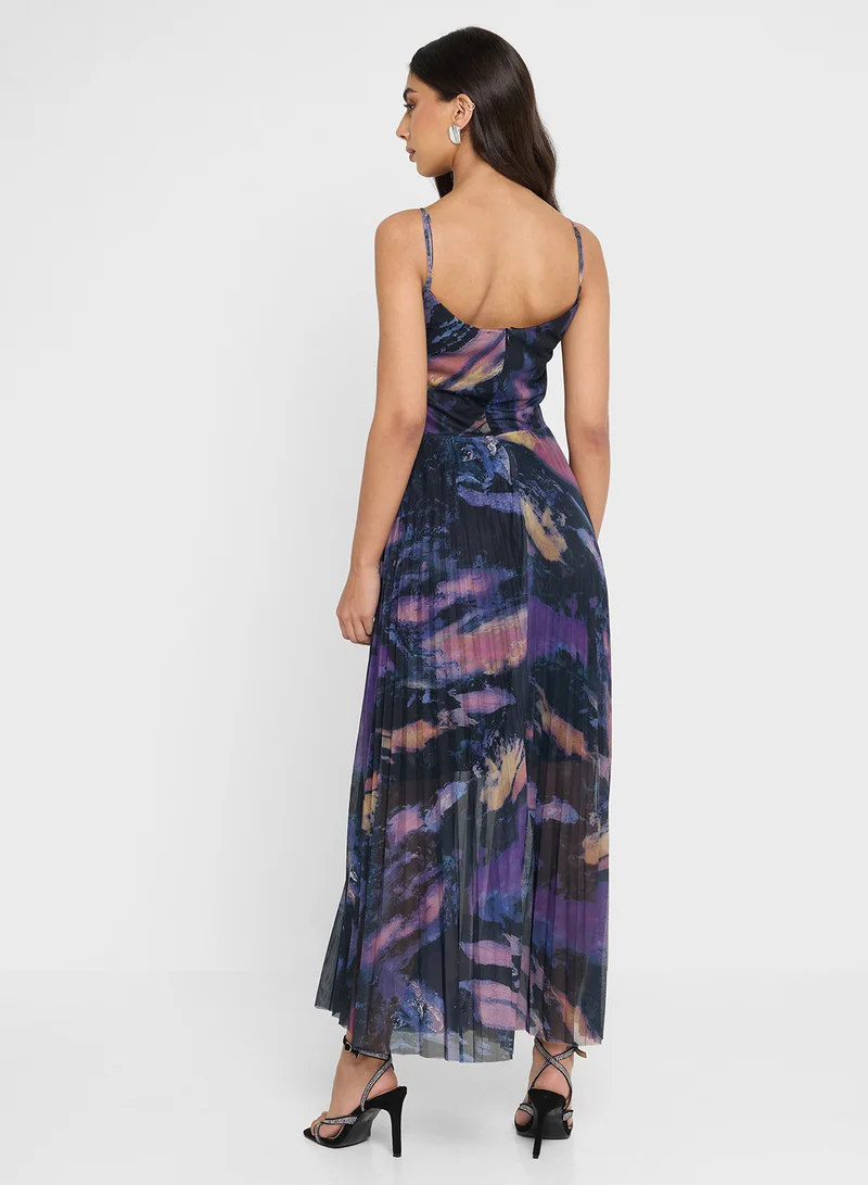 ايلا ليمتد اديشن Pleated Dress With Embellished Neckline