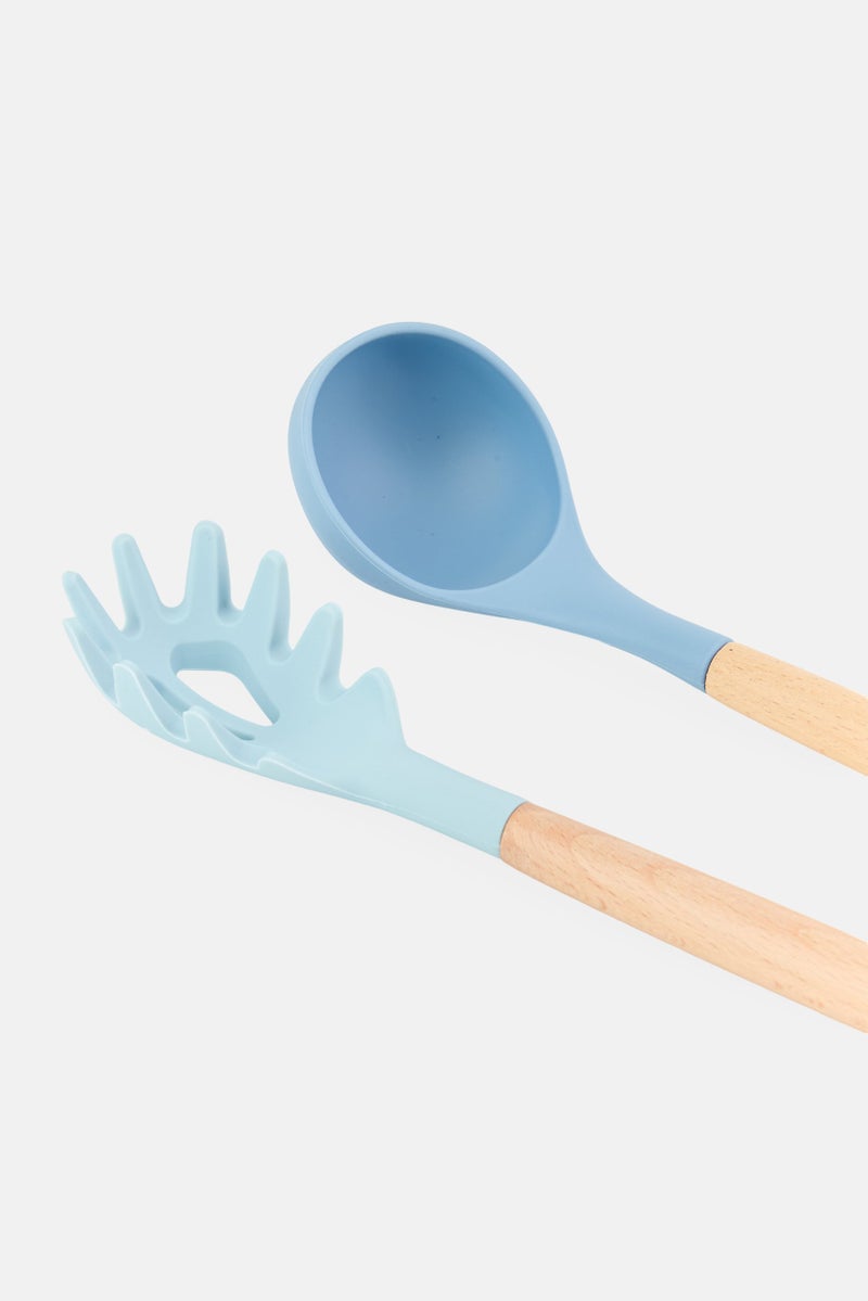 Phantom Chef 2 Pcs Silicone And Wood Pasta And Ladle Set, Multicolor - Image 3