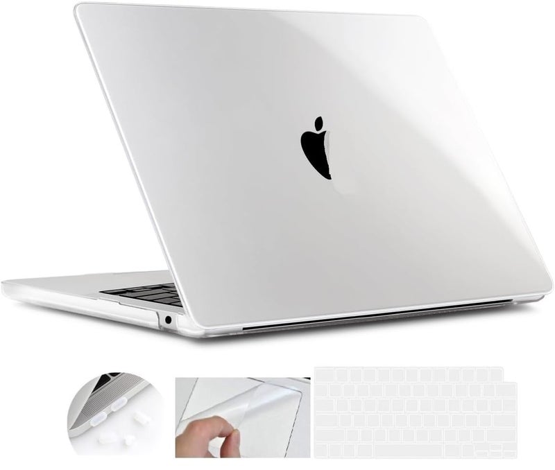 Moca Case Compatible with MacBook Air 15 inch M4 2025 2024 2023 Release A3241 M3 A3114 M2 A2941 Liquid Retina Display, Plastic Hard Shell Case + Keyboard Cover (Crystal Clear) - Image 1