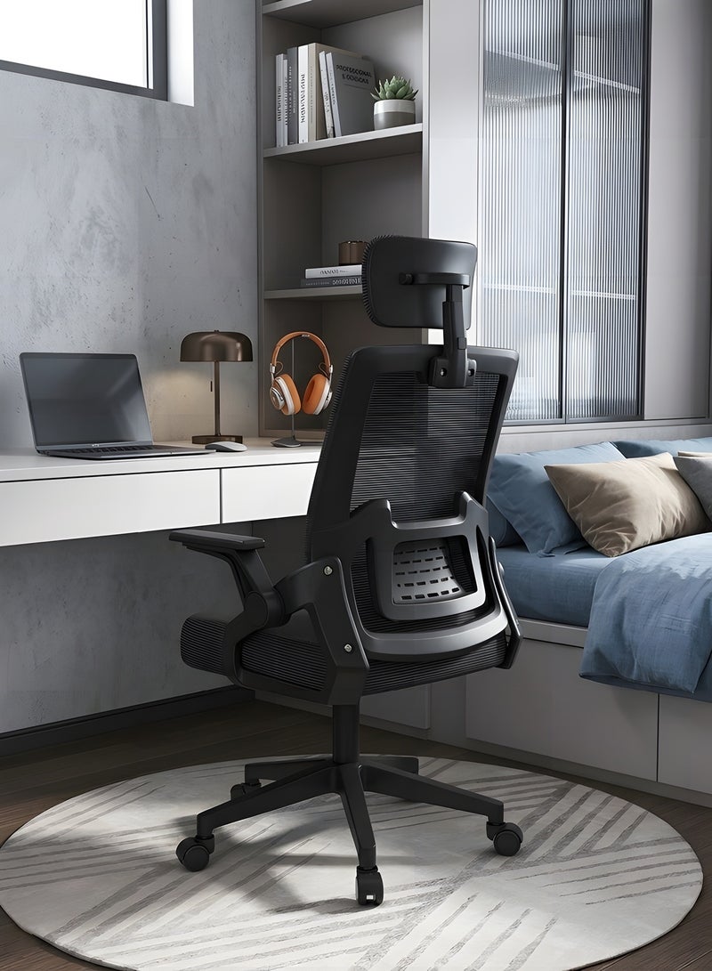 Beauenty Gaming Chair Office Chair Ergonomic OfficeChair, Breathable Mesh Design High Back DeskChair with Adjustable Headrest Swivel Armrest and Lumbar Support (black) - Image 1