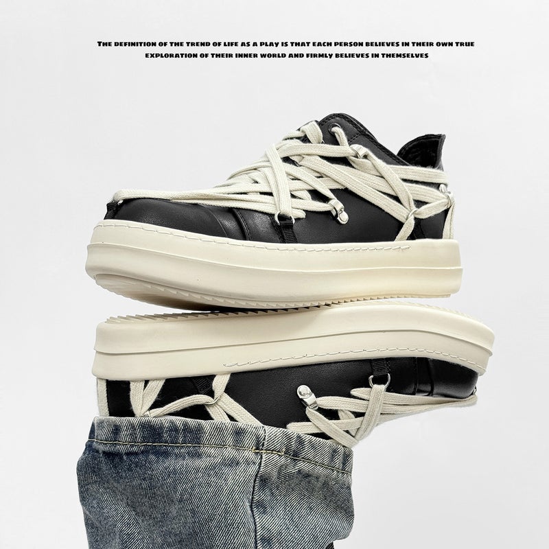 Men''s Shoes Summer 2025 New Casual Shoes Thick-Soled Breathable Leather Shoes Men''s Popular Shoes Men''s Sneakers Ro - Image 5