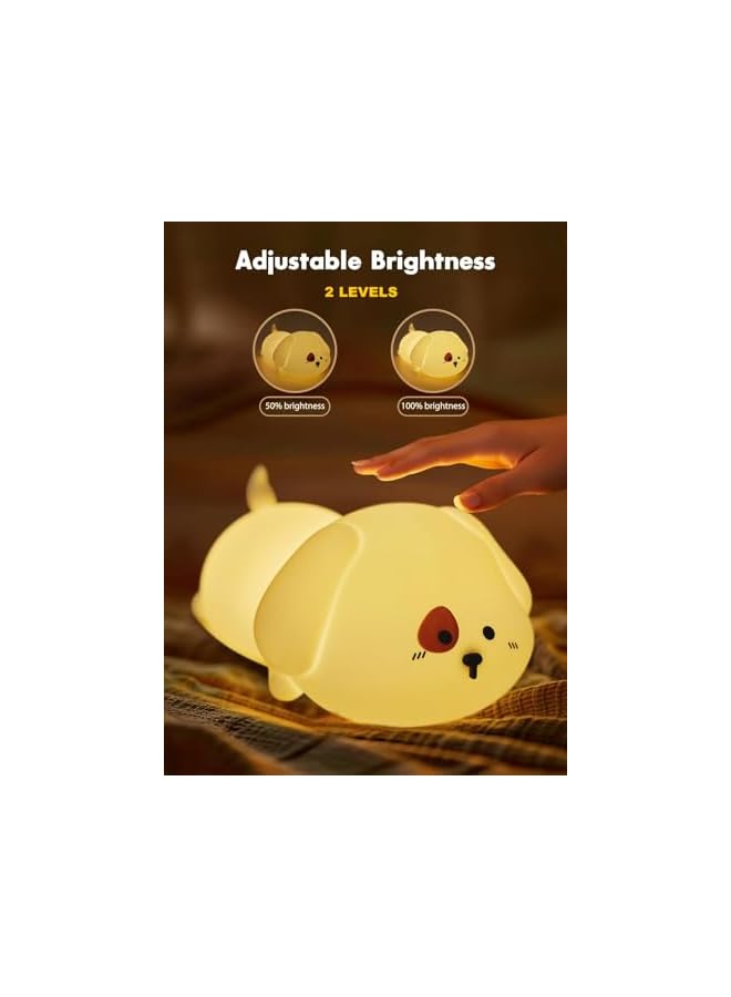 The Bros Cute Puppy Night Light For Kids Room Bedroom, Soft Silicone Night Lamp With Remote Control, 3 Timing, Dimmable Nursery Light, 1200mAh Rechargeable Portable Bedside Touch Lamp, Gifts For Boys Girls - Image 4