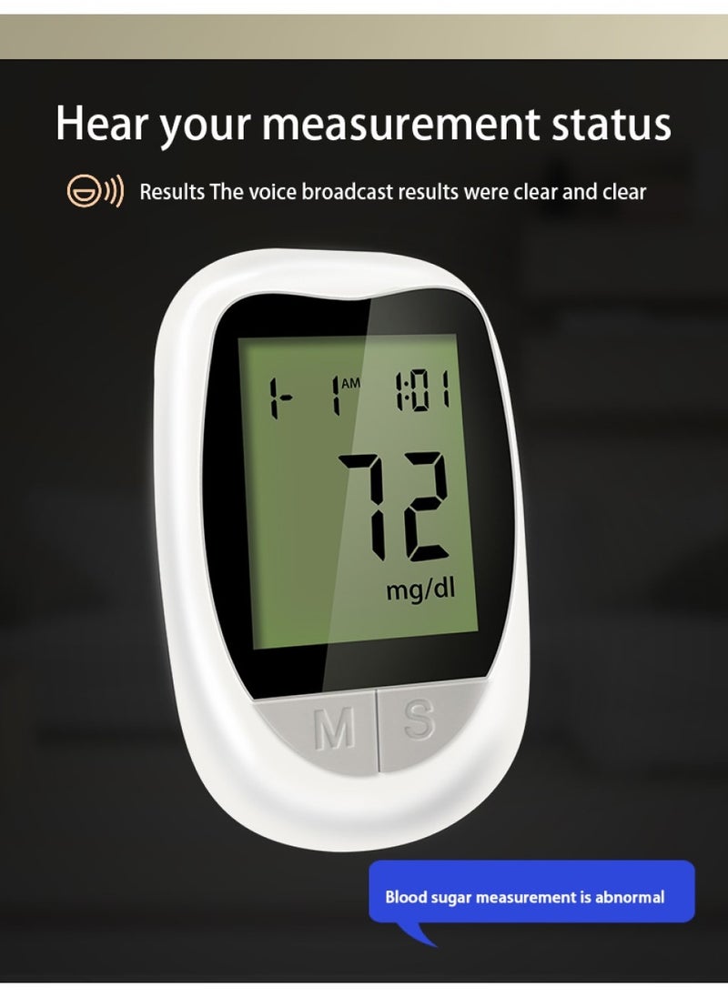 Changli - Glucose Monitoring System with 50 Sugar Test Strips 1 Glucometer 50 Lancets 1 Lancing Device for Home Use Portable Sugar Test - Image 1