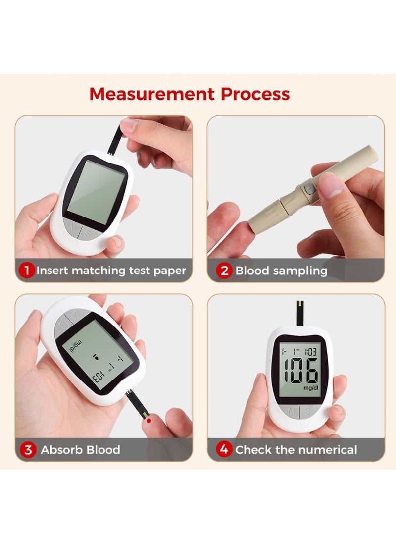 Changli - Glucose Monitoring System with 50 Sugar Test Strips 1 Glucometer 50 Lancets 1 Lancing Device for Home Use Portable Sugar Test - Image 1