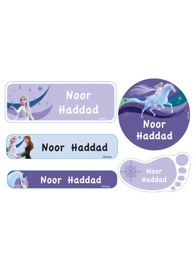 Essmak Disney Personalized Waterproof Name Labels for Kids – Set of 74 Custom Stickers for School Supplies, Lunch Boxes, Clothes and Toys  - Image 1
