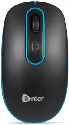 Enter Swish Wireless Mouse, 2.4 Ghz USB Nano Receiver, 1600 DPI Optical Sensor, 3-Button Design, Plug & Play, for Windows/Mac/Linux (Black & Blue) - Image 5