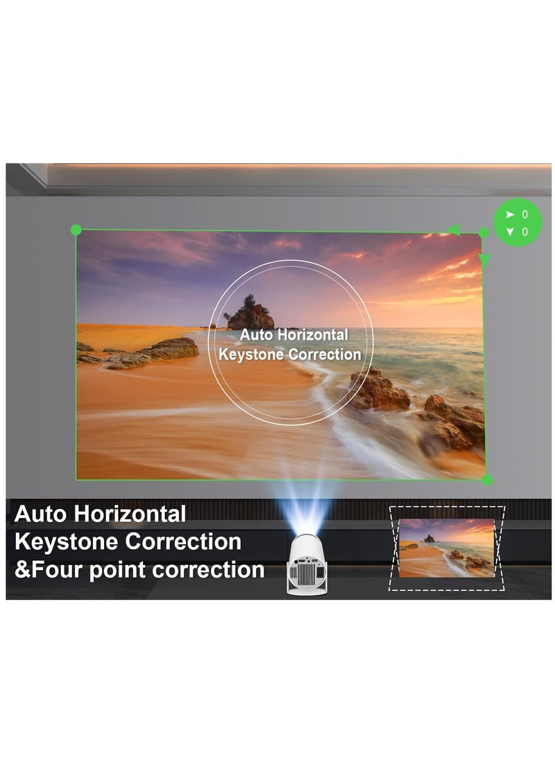 Generic - Projector for Home 4K Support 720P Native HD Portable Projector Android 11 YouTube Builtin Apps 5G WiFi Auto Keystone 3500 lumens (350 ANSI) 3 Watt Speaker 176" Screen Compatible 4K TV Stick - Image 1