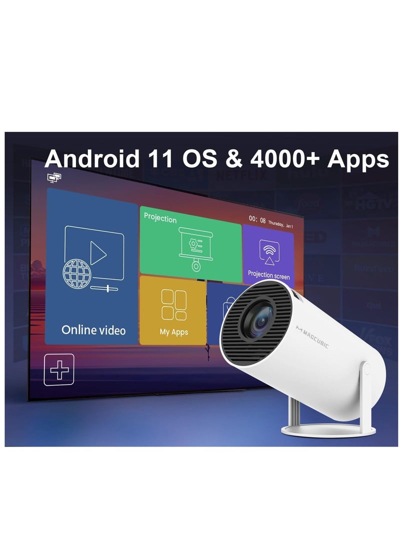Generic - Projector for Home 4K Support 720P Native HD Portable Projector Android 11 YouTube Builtin Apps 5G WiFi Auto Keystone 3500 lumens (350 ANSI) 3 Watt Speaker 176" Screen Compatible 4K TV Stick - Image 1
