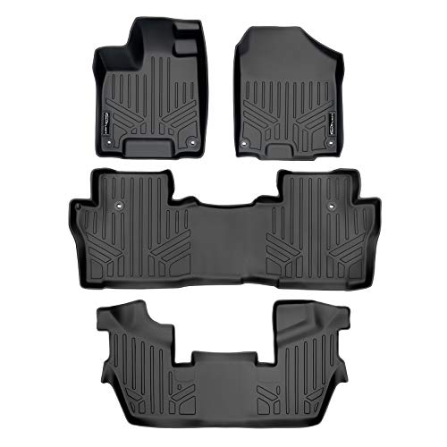 MAXLINER Custom Fit Floor Mats 3 Row Liner Set Compatible with 20162022 Honda Pilot
