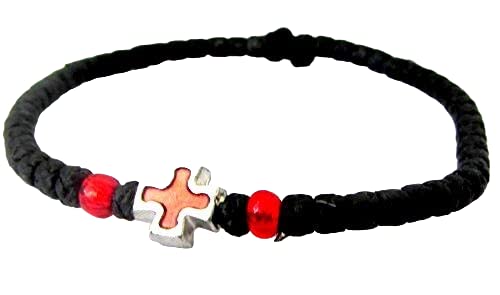Iconsgr Handmade Christian Orthodox Komboskoini, Prayer Rope Thin Knots Black - 5605 - Image 1