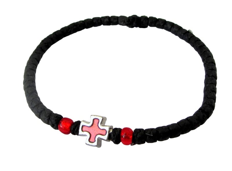 Iconsgr Handmade Christian Orthodox Komboskoini, Prayer Rope Thin Knots Black - 5605 - Image 2