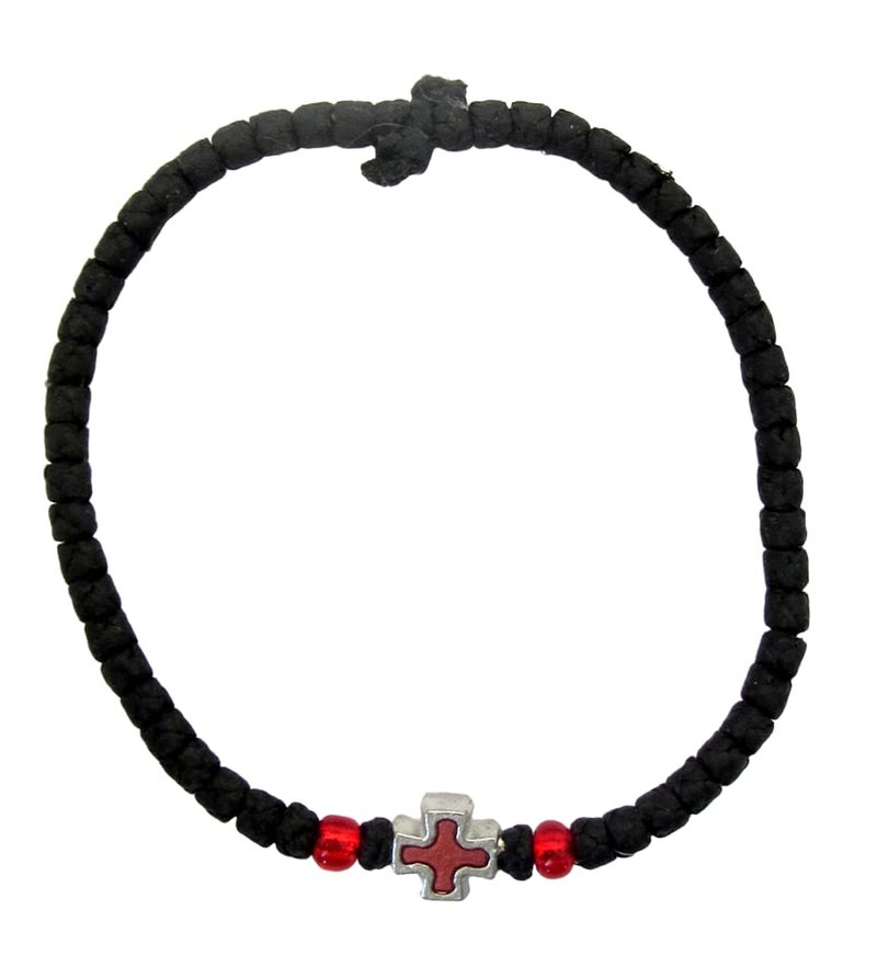 Iconsgr Handmade Christian Orthodox Komboskoini, Prayer Rope Thin Knots Black - 5605 - Image 3