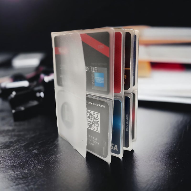 LB LEATHERBOSS Set of 2 - Replacement Plastic Insert for Hipster Wallets, Card or Picture Insert 2 High Stacked Up - Image 4