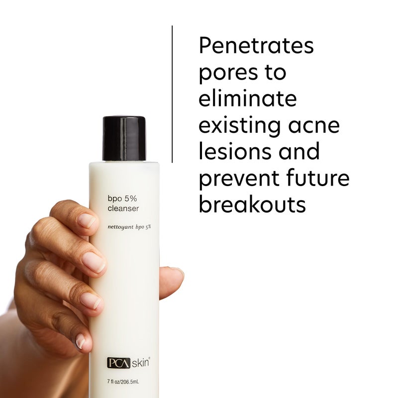 PCA SKIN 5% Benzoyl Peroxide Face Wash, Foaming Acne Facial Cleanser for Oily and Acne Prone Skin, Eliminates Existing Acne and Helps Prevent Future Breakouts, Cleanses and Calms, 7.0 Oz Bottle - Image 4