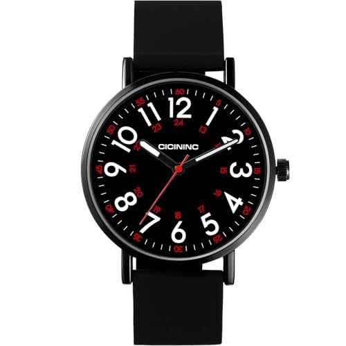 cicininc Watch with Second Hand Nursing for Women, Analog Watches for Nurses, 12/24 Hour Military Time, Easy Read Dial, Colorful Silicone Band - Image 2