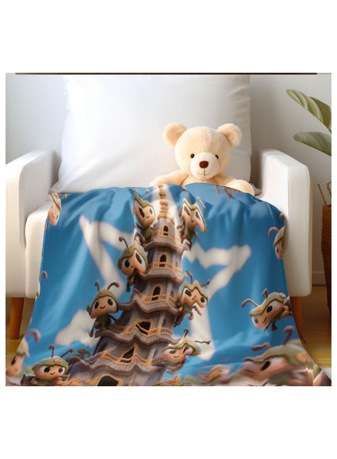 عام بطانية رقيقة من الفانيلا (دافئة ومريحة، ومناسبة للنوم واستخدام الألعاب وإزالة الغبار ومقاومة للرمل) 150 سم * 200 سم - 369 - Image 1