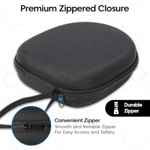 Sounce Headphone Case for Boat Rockerz 550/558 | Portable Carrying Case Cover | Hard EVA Shell Travel Storage Case with Shockproof, Waterproof, and Premium Protective Cover – (Black) - Image 4