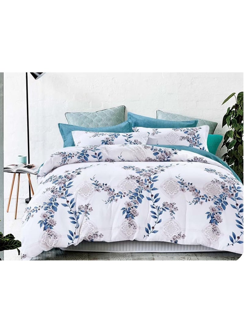 AL RAID King Size Bed Sheet Set – 6 PCS Bedding Set Includes Duvet Cover with Zipper Closure 220x240 cm, Fitted Sheet 200x200+25 cm and 4 Pillow Cases 50x75 cm – Easy Care Bed Sheet Set