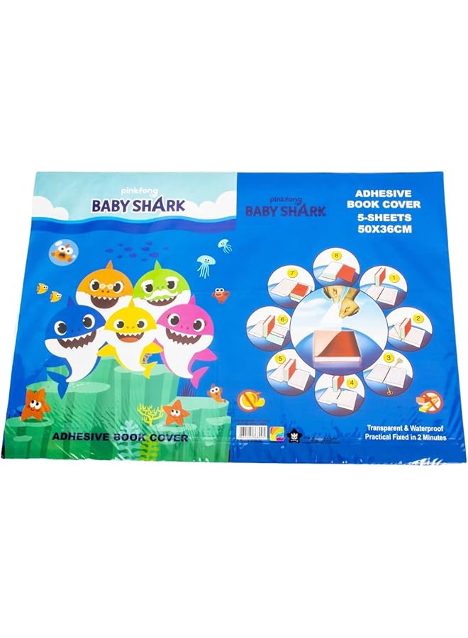 رينبو ماكس غلاف كتاب Baby Shrak Ready شفاف ومقاوم للماء، إصلاحات عملية في دقيقتين، 5 أوراق، 50 × 36 سم - Image 1