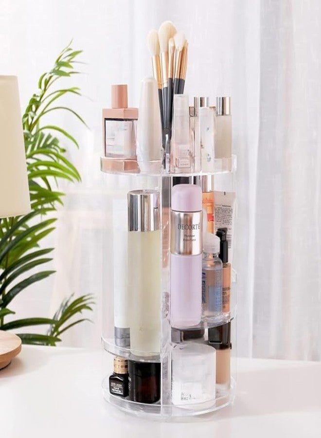 MVM Enterprise Rotating makeup storage box 360 Degree Rotating Makeup Organizer for Christmas Gifts Adjustable Multi functional Cosmetic Storage Box for Skin Care Products Makeup Sponge (1 pcs) - Image 2