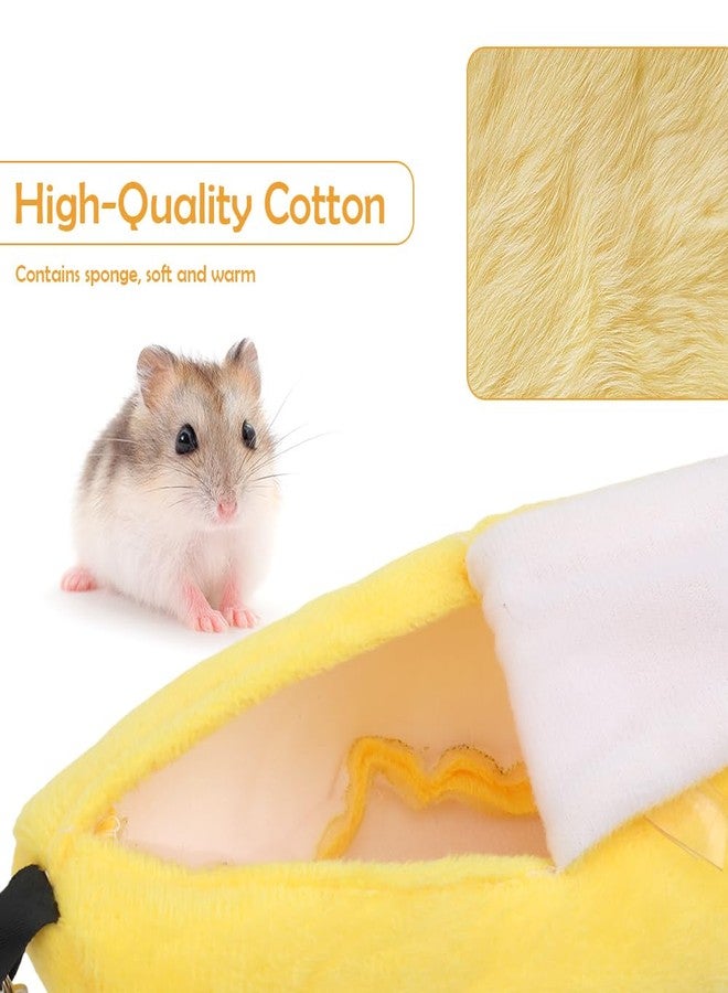 DQITJ 2 Pack Sugar Glider Bed House Hamster Banana Warm Hammock Small Animal Cage Nest (Pink and Yellow) - Image 4