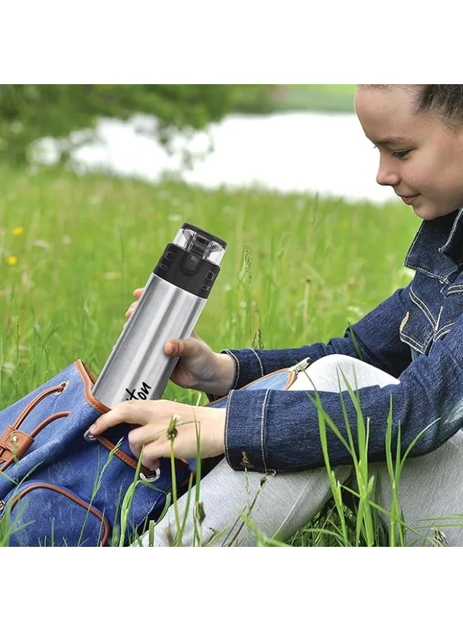 Milton Milton Atlantis 900 Thermosteel Hot and Cold Water Bottle, 1 Piece, 750 ml, Silver | Leak Proof | Easy to Carry | Office Bottle | Hiking | Trekking | Travel Bottle | Gym | Home | Kitchen Bottle