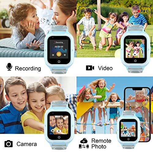 LogHog Wonlex 4G Smart Watch for Kids Call and Text Boys Girls 4-12 Baby Watches with SIM Card GPS Tracker Touch Screen Kids Phone Watch Voice Video Calling Messaging (Blue) - Image 4