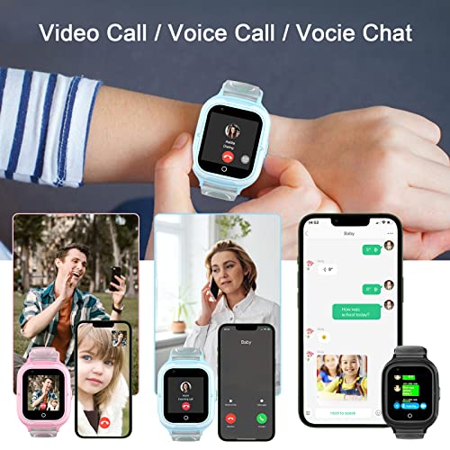 LogHog Wonlex 4G Smart Watch for Kids Call and Text Boys Girls 4-12 Baby Watches with SIM Card GPS Tracker Touch Screen Kids Phone Watch Voice Video Calling Messaging (Blue) - Image 3