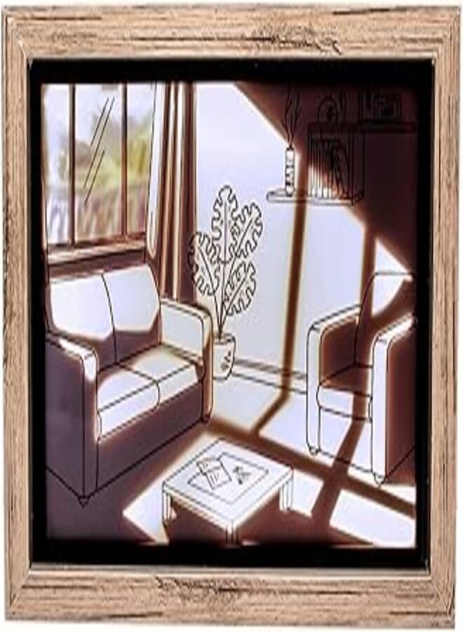 Lighting 3d Photo Frame Shadow Illusion Living Room Couch Image