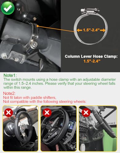 BystralX UTV Turn Signal Kit with 110dB Horn, Plug and Play, Pre-Wired UTV ATV Blinker Kit with Lever Column Switch, Street Legal Turn Signals Kit Compatible with Polaris, Can-Am, Teryx, CFMOTO - Image 5